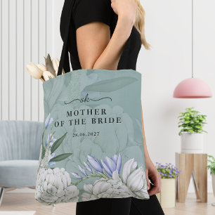 Mother of the Bride Peony   Sage Green & White Tote Bag