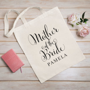 Mother of the Bride Personalised Black Script Tote Bag