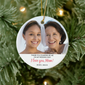 Mother Of The Bride Personalised Photo Christmas Ceramic Tree Decoration