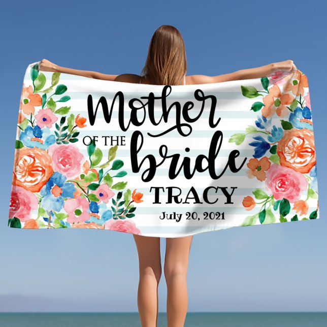 Mother of the Bride Personalised Wedding  Beach Towel (Creator Uploaded)