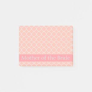 Mother of the Bride Pink and White Post-it Notes