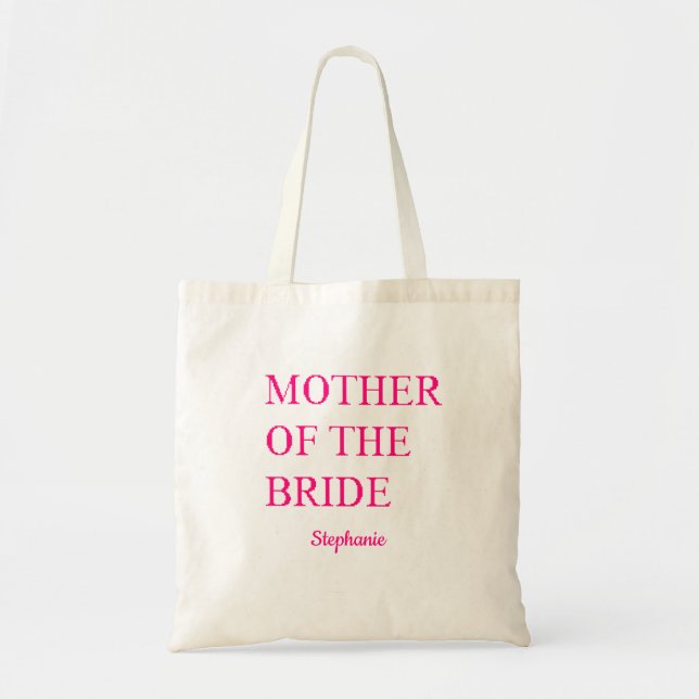 Mother Of The Bride Pink Wedding Gift Favour Cute Tote Bag (Front)