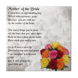Mother of the Bride Poem - Flowers Tile