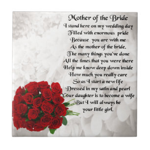Mother of the Bride Poem - Red Roses Tile