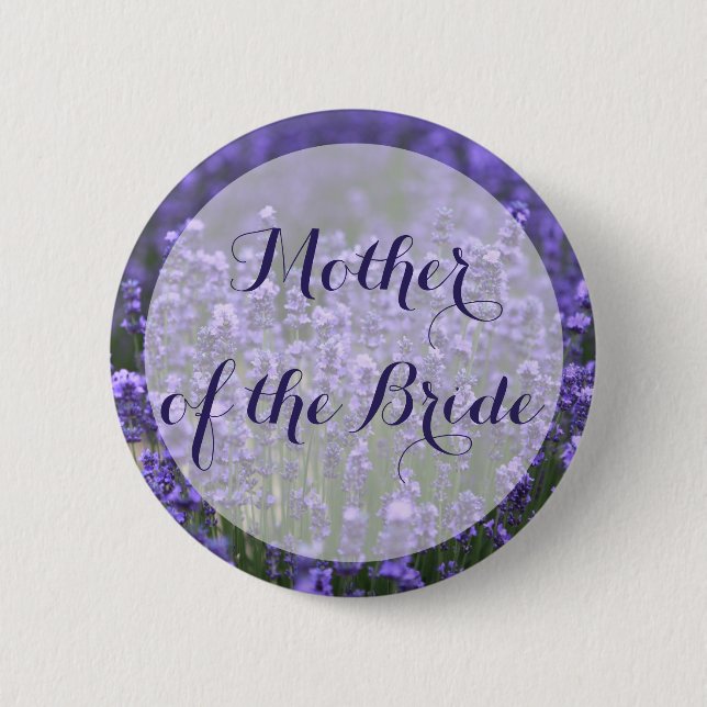 Mother of the Bride Purple Lavender Wedding Button (Front)