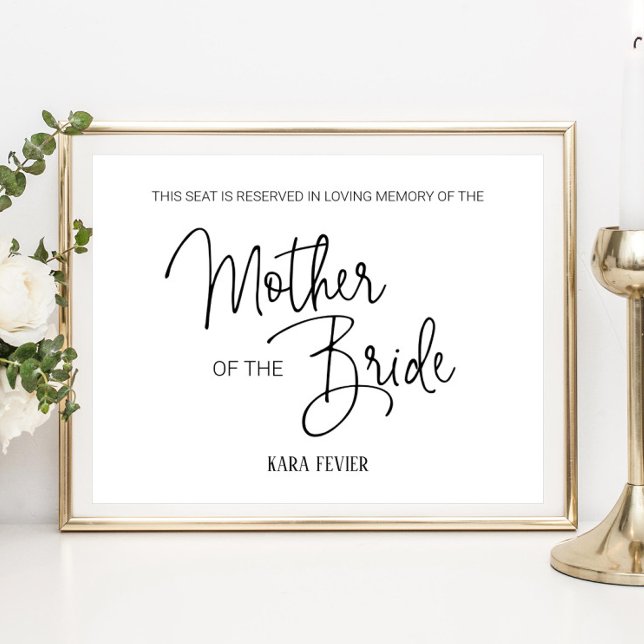 Mother of the Bride Reserved Seat Memorial Wedding Poster (Creator Uploaded)