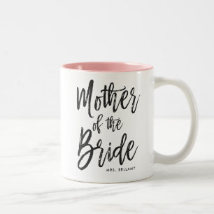 Mother of the Bride Script Style Custom Wedding Two-Tone Coffee Mug