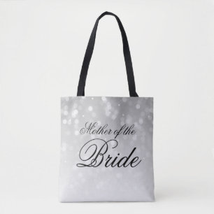 Mother Of The Bride Silver Bokeh Sparkle Lights Tote Bag