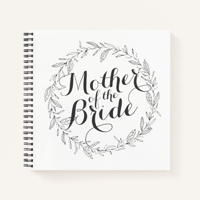 Mother of the Bride Simple Floral Wedding Notebook (Front)