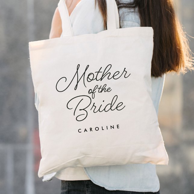 Mother of the Bride Simple Wedding Calligraphy Tote Bag (Creator Uploaded)