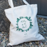 Mother of the Bride, Teal Greenery Wedding Party Tote Bag<br><div class="desc">Beautiful teal greenery makes an elegant statement for your wedding party tote bags. You may personalise with your information and change the wording to suit your event.</div>