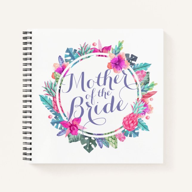 Mother of the Bride Tropical Wedding Guestbook Notebook (Front)