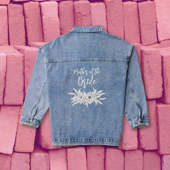Mother of the bride typography floral wedding deni denim jacket (Creator Uploaded)