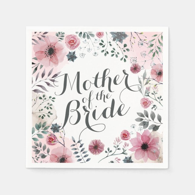 Mother of the Bride Watercolor | Napkin (Front)