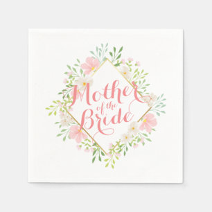 Mother of the Bride Watercolor Wedding Napkin