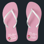 Mother of the Bride Wedding Calligraphy Flip Flops<br><div class="desc">For further customisation, please click the "Customise" button and use our design tool to modify this template. If the options are available, you may change text and image by simply clicking on "Edit/Remove Text or Image Here" and add your own. If you wish to have this design added to a...</div>