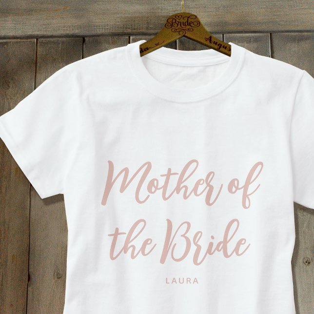 Mother of the Bride Wedding Dusty Pink White T-Shirt (Creator Uploaded)