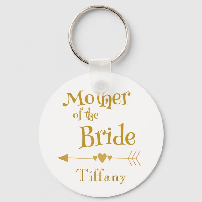 Mother of the Bride Wedding Memory Key Ring (Front)