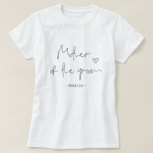 Mother of the Bride wedding party and Heart T-Shirt