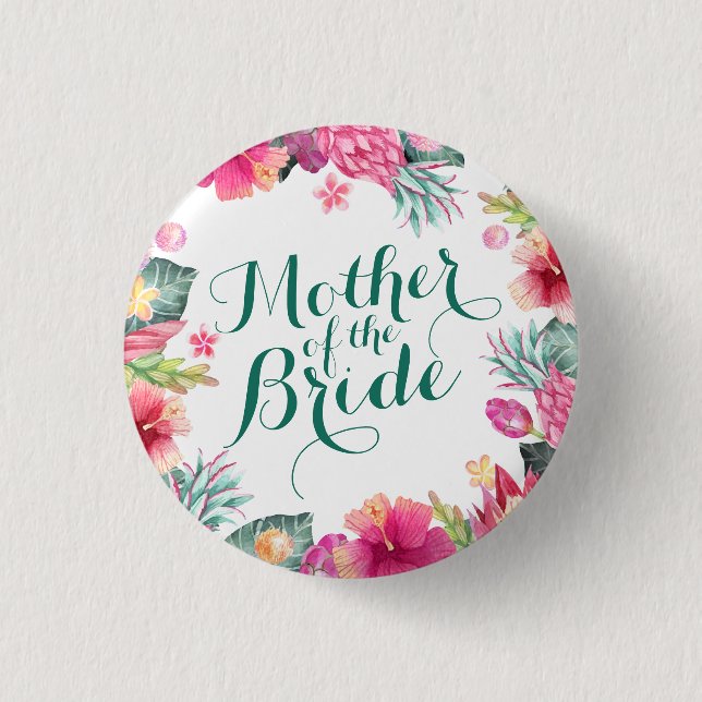 Mother of the Bride Wedding Pin Button (Front)