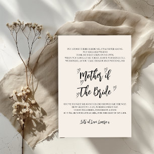 Mother of the Bride Wedding Poem Card