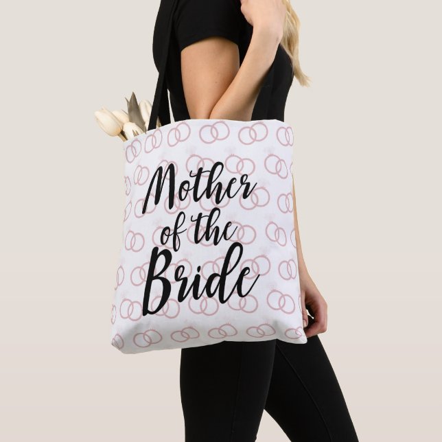Mother of the Bride Wedding Ring Pattern Tote Bag (Close Up)