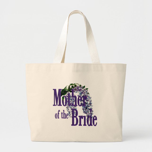 Mother of the Bride/ Wisteria Wedding Large Tote Bag (Front)
