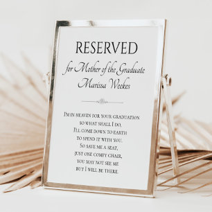 Mother of the Graduate Graduation Memorial Seat Poster