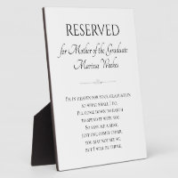 Mother of the Graduate Save Me A Seat Memorial