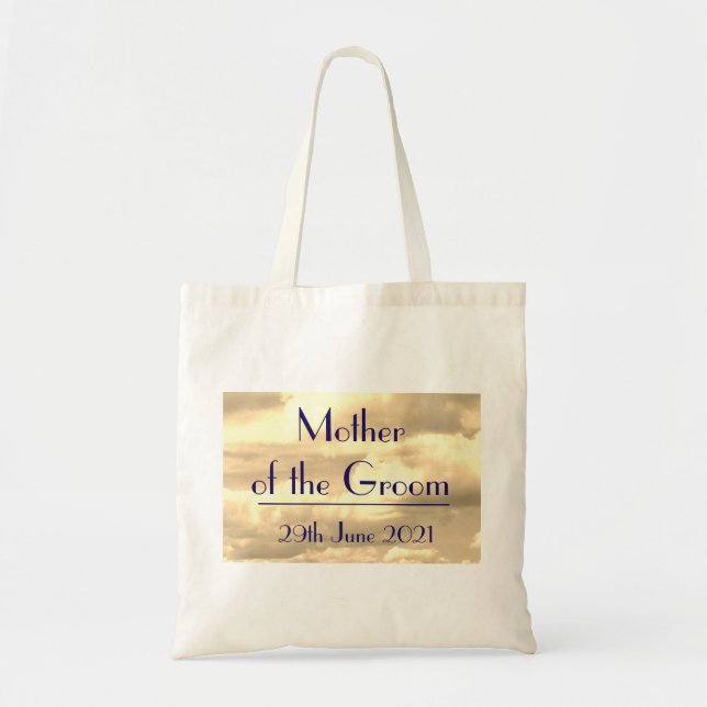 Mother of the Groom Art Deco Sepia Cloud Tote Bag (Front)