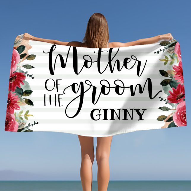 Mother of the Groom Bachelorette Personalised  Beach Towel (Mother of the Groom Bachelorette Personalized Beach Towel)