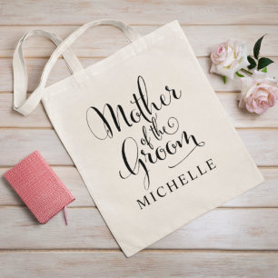 Mother of the Groom Black Personalised Wedding Tote Bag