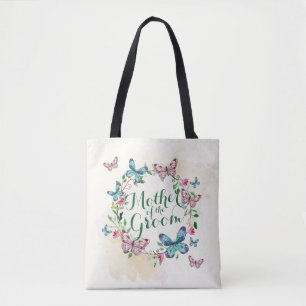 Mother of the Groom Butterfly Wreath Tote Bag