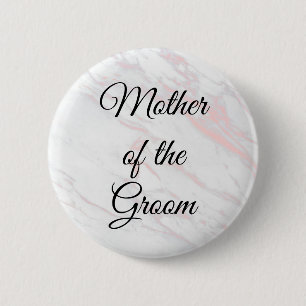 Mother of the Groom Button   Pink & Grey Marble