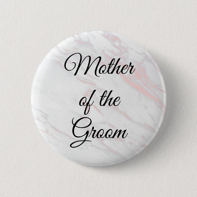 Mother of the Groom Button | Pink & Grey Marble (Front)