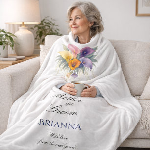 Mother of the Groom Calla Lilies Wedding Gift  Fleece Blanket