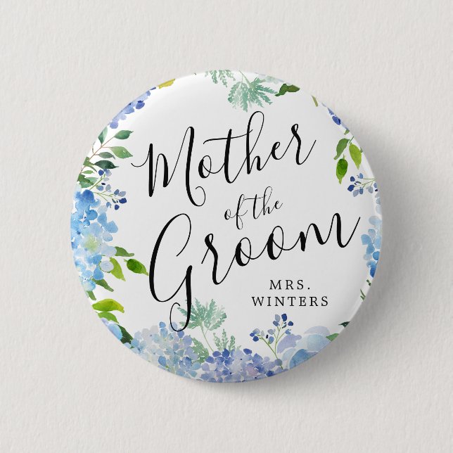 Mother of the Groom | Carolina Bloom Wedding 6 Cm Round Badge (Front)