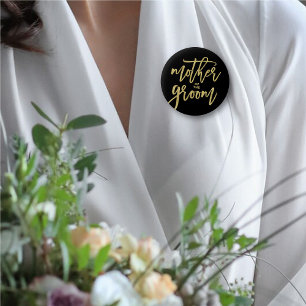 Mother Of The Groom Chic Gold Bridal Party Wedding 6 Cm Round Badge