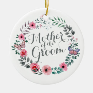 Mother of the Groom Elegant Floral Wedding Ornamen Ceramic Tree Decoration