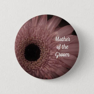 Mother of the Groom Elegant Pale Pink Flower 6 Cm Round Badge