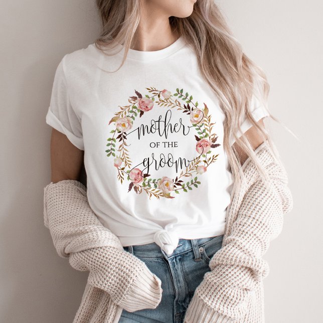 mother of the groom floral wreath -2 T-Shirt (Creator Uploaded)