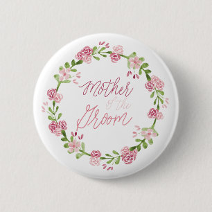 Mother of the Groom Flower Button Pin