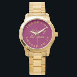 Mother of the Groom Gift / Man of My Dreams Custom Watch<br><div class="desc">Designer Mother of the Groom Gift - Mother In Law Gift-Thank you for raising the man of my dreams text design in gold foil texture on ANY CUSTOM COLOR to your likings. NOTE: The background colour is actually transparent so you can easily change it to whatever colour you like: Click...</div>