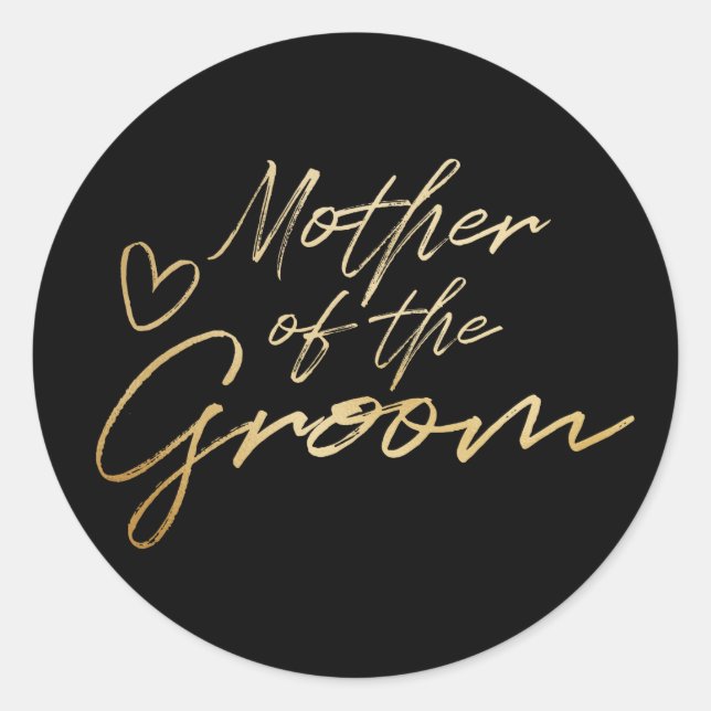 Mother of the Groom - Gold faux foil sticker (Front)