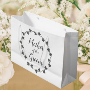 Mother of the Groom Grey Ivy Wreath Wedding Large Gift Bag