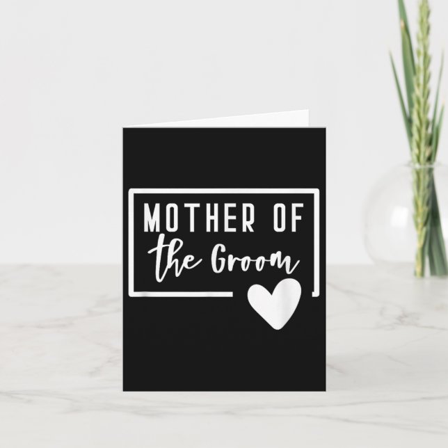 Mother Of The Groom Heart Mum Wedding Bachelorette Card (Front)