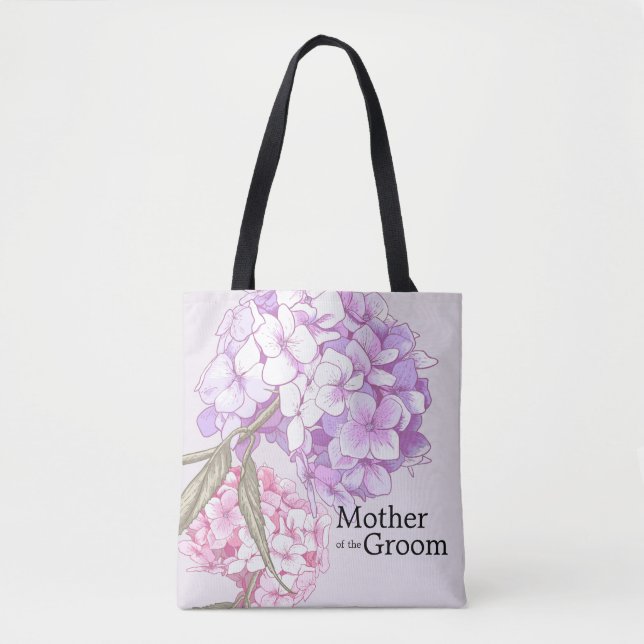 Mother Of The Groom Hydrangea Flower Personalised Tote Bag (Front)