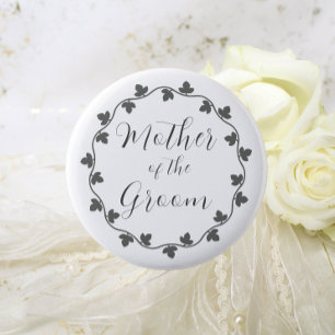 Mother of the Groom Ivy Botanical Wedding 6 Cm Round Badge