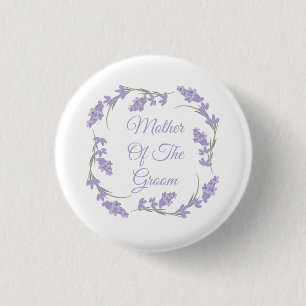 Mother of the Groom Lavender Floral Wreath 3 Cm Round Badge