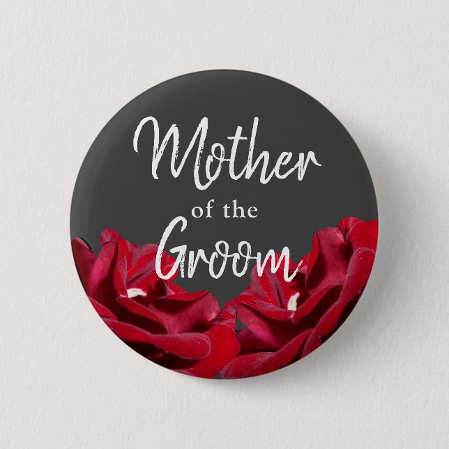 Mother of the Groom Marsala Burgundy Floral 6 Cm Round Badge (Front)
